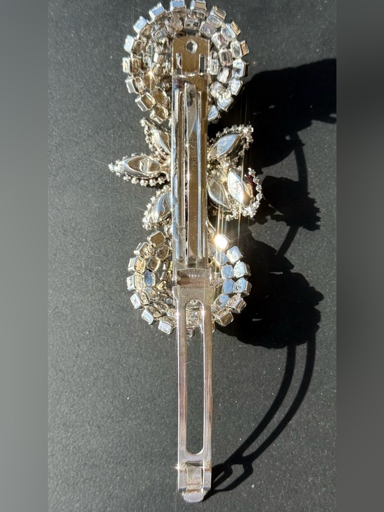 Vintage Made in France Aurora Borealis Rhinestone Hair Barrette Clip 3.5” main image 14